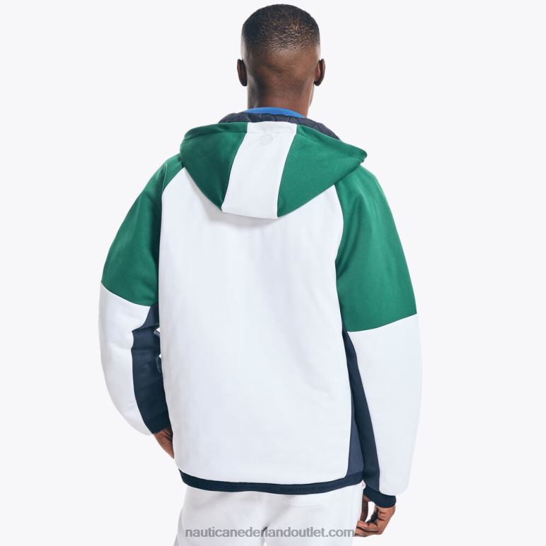 wedstrijd duurzaam vervaardigd jack met volledige ritssluiting Helder wit Nautica 0828F516 Heren