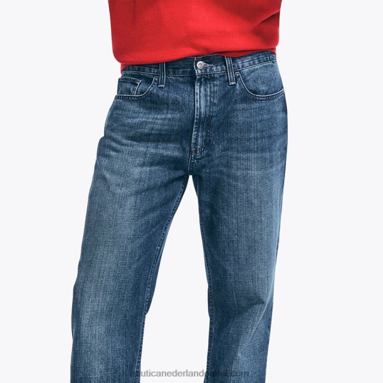 jeans met relaxte pasvorm rokerige indigo wassing Nautica 0828F577 Heren