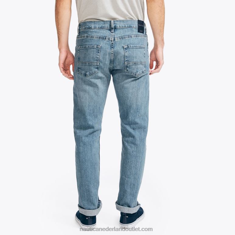 spijkerbroek met rechte pasvorm licht tij water wassen Nautica 0828F25 Heren