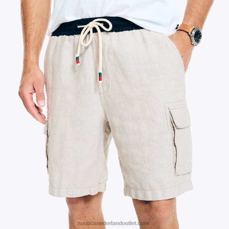 8,5\" pull-on cargo short echt kaki Nautica 0828F425 Heren
