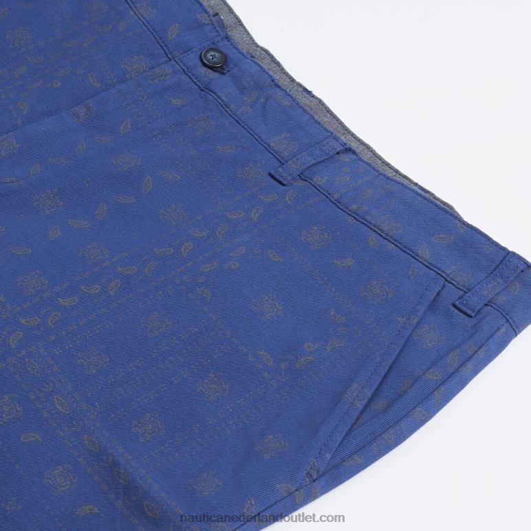 9,5 \"grote en lange slim fit korte broek met print blauwe diepten Nautica 0828F540 Heren