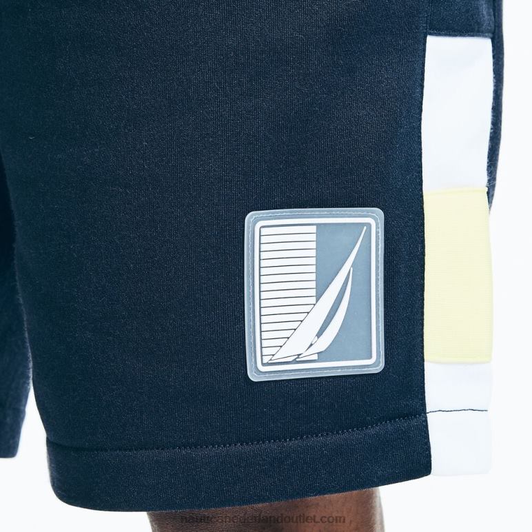 9\" grote en lange gebreide short met zijpanelen marine Nautica 0828F649 Heren