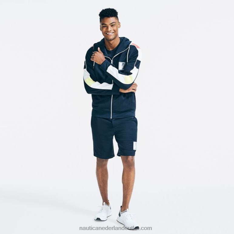 9\" grote en lange gebreide short met zijpanelen marine Nautica 0828F649 Heren