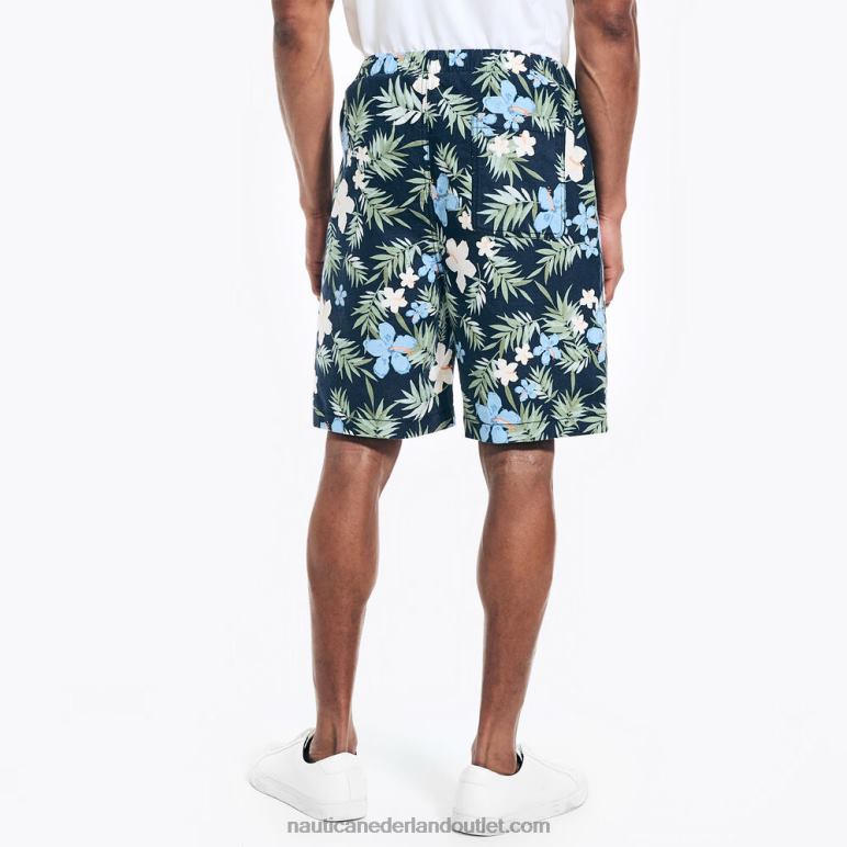 big & tall cabana short met bloemenprint marine Nautica 0828F410 Heren