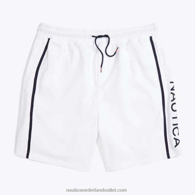 big & tall fleece short van 9 inch met logo Helder wit Nautica 0828F405 Heren