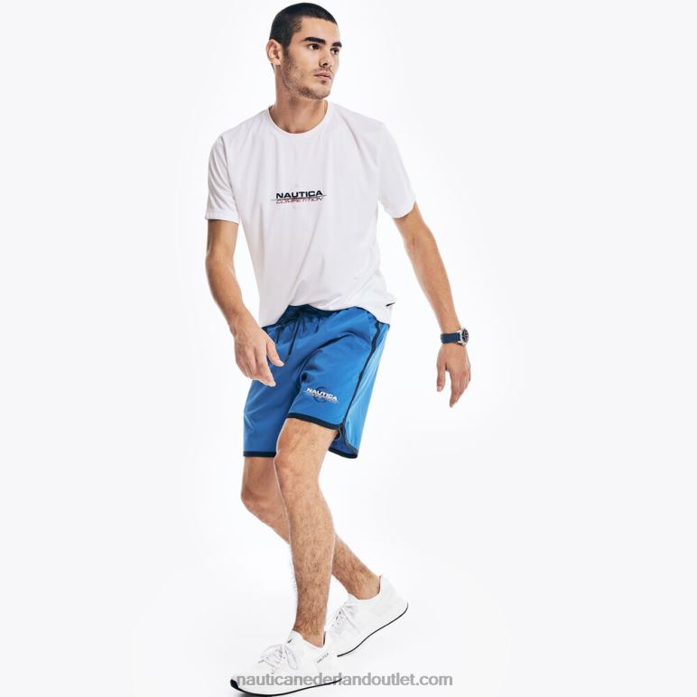 concurrentie duurzaam vervaardigde 7\" gevoerde short helder kobalt Nautica 0828F197 Heren