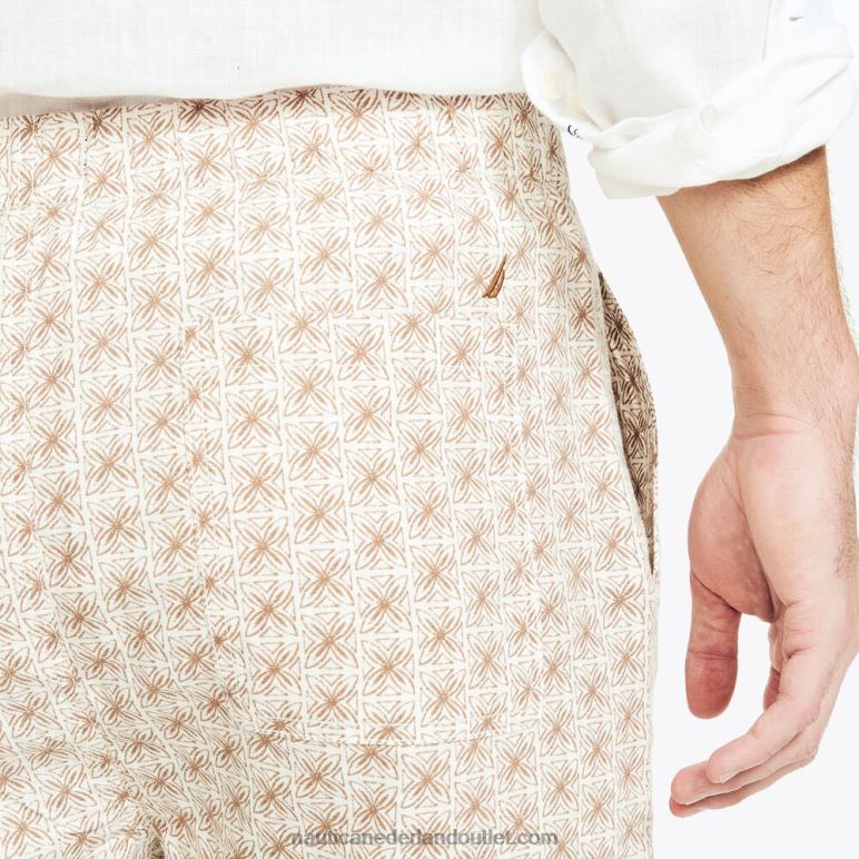 duurzaam vervaardigde cabana short van 20 cm met print zeil wit Nautica 0828F272 Heren