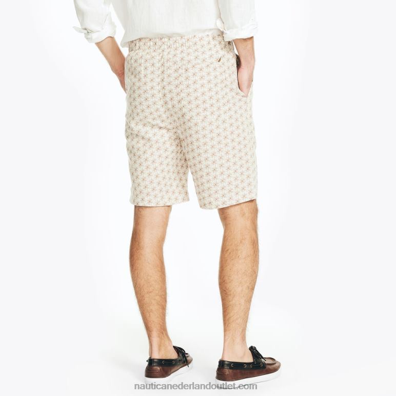 duurzaam vervaardigde cabana short van 20 cm met print zeil wit Nautica 0828F272 Heren