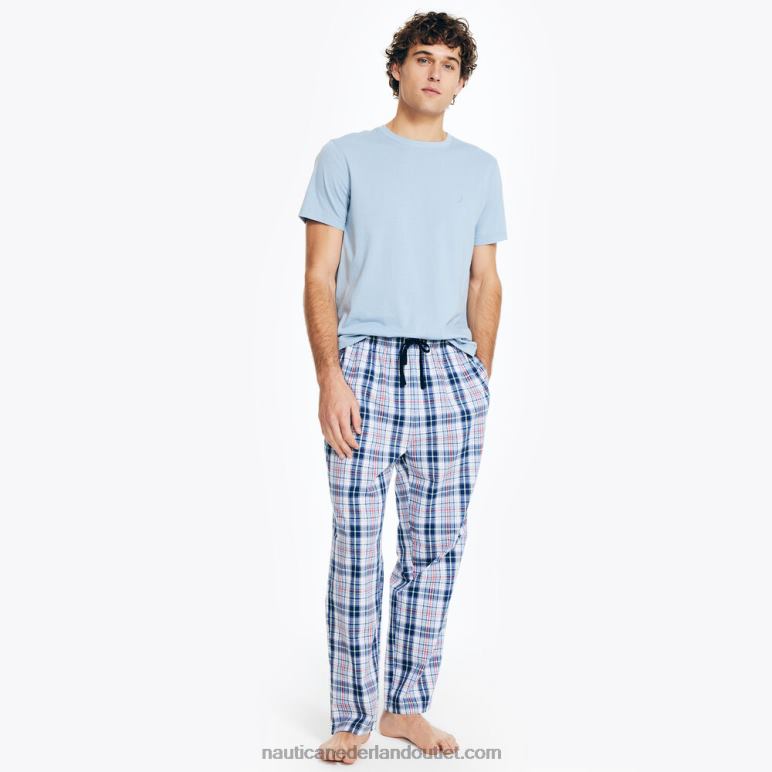 geruite pyjamabroek set middag blauw Nautica 0828F448 Heren