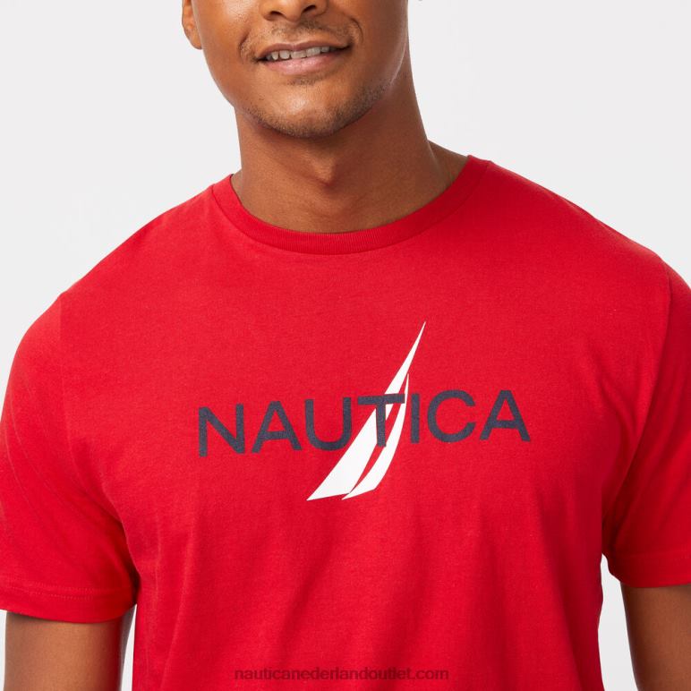 logo grafische slaap t-shirt nautisch rood Nautica 0828F522 Heren