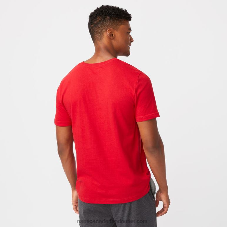 logo grafische slaap t-shirt nautisch rood Nautica 0828F522 Heren