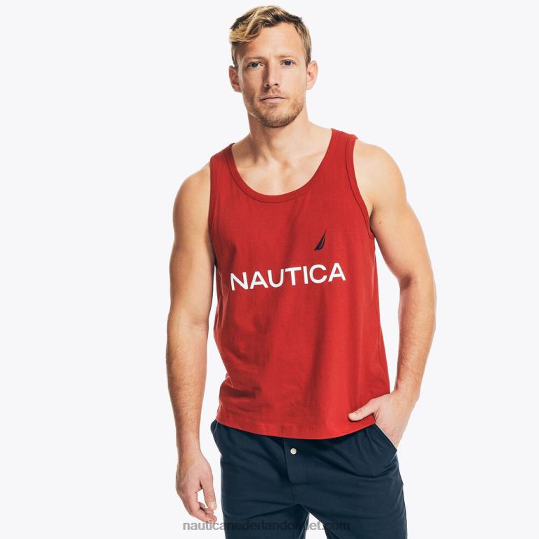 logo grafische slaaptank nautisch rood Nautica 0828F48 Heren
