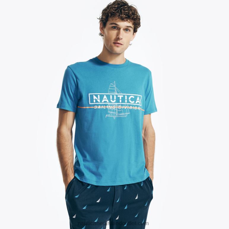 zeildivisie grafisch slaapt-shirt echte marine Nautica 0828F53 Heren
