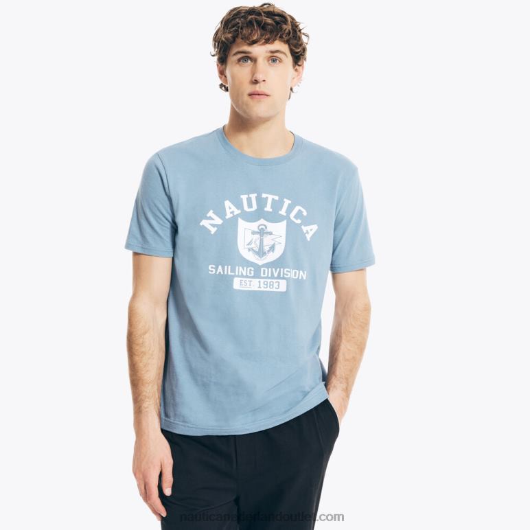 zeildivisie grafisch slaapt-shirt ster saffier Nautica 0828F49 Heren