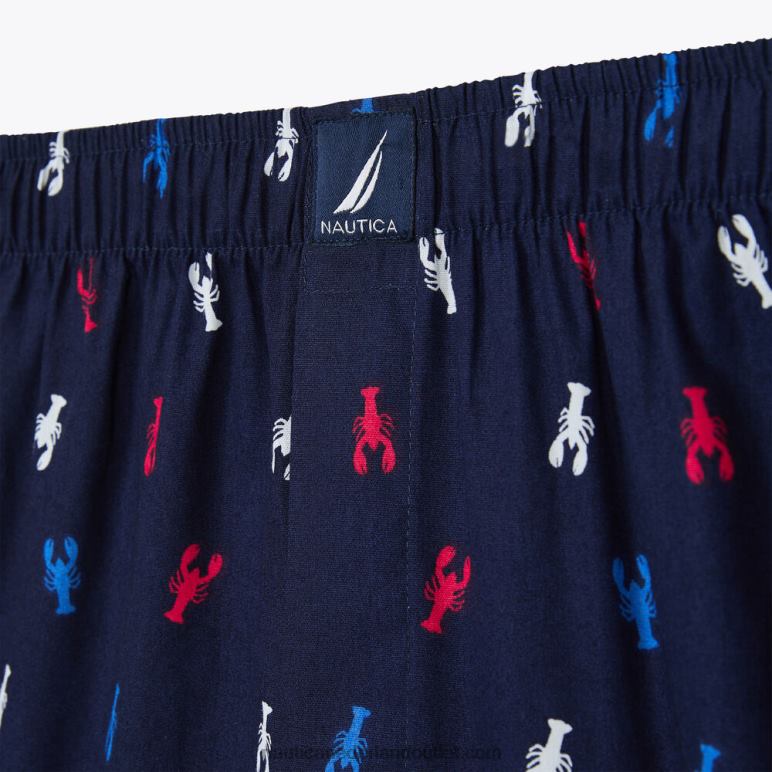 Geweven boxer met kreeftenprint Narragansett grijze wassing Nautica 0828F111 Heren
