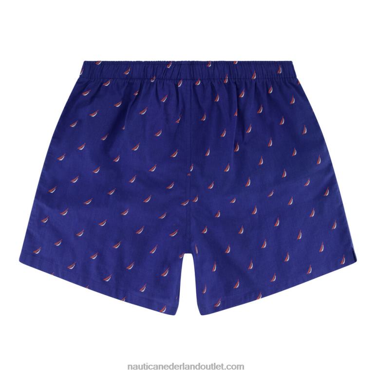 Geweven boxershort met j-class print verontruste blauwe wassing Nautica 0828F154 Heren