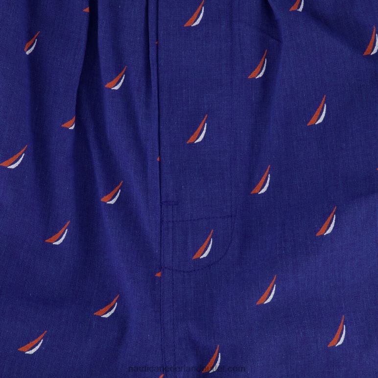 Geweven boxershort met j-class print verontruste blauwe wassing Nautica 0828F154 Heren