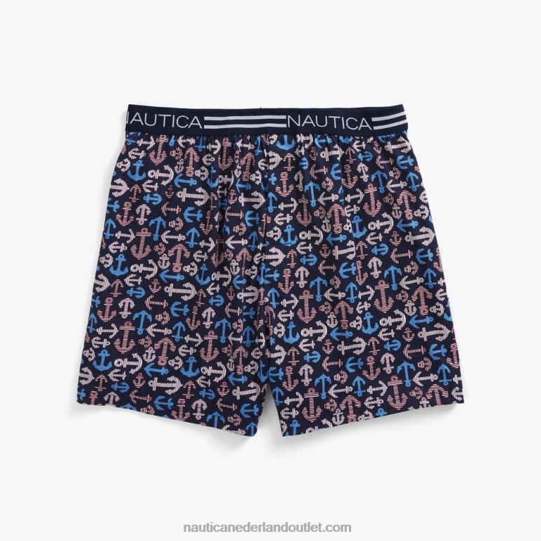 boxershort met ankerprint echte marine Nautica 0828F652 Heren