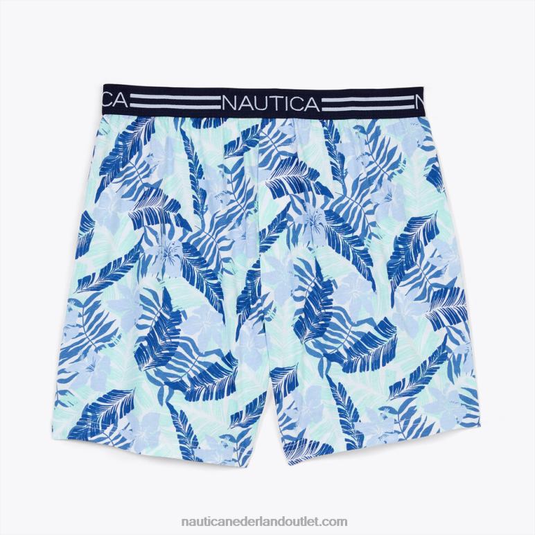 gebreide boxershort met tropische bladprint blauwe diepten Nautica 0828F60 Heren