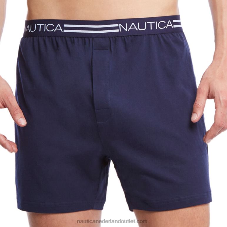 gebreide boxershorts met logotaille peacoat Nautica 0828F702 Heren