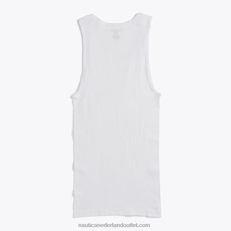 geribbelde tanks 3-pack Helder wit Nautica 0828F69 Heren