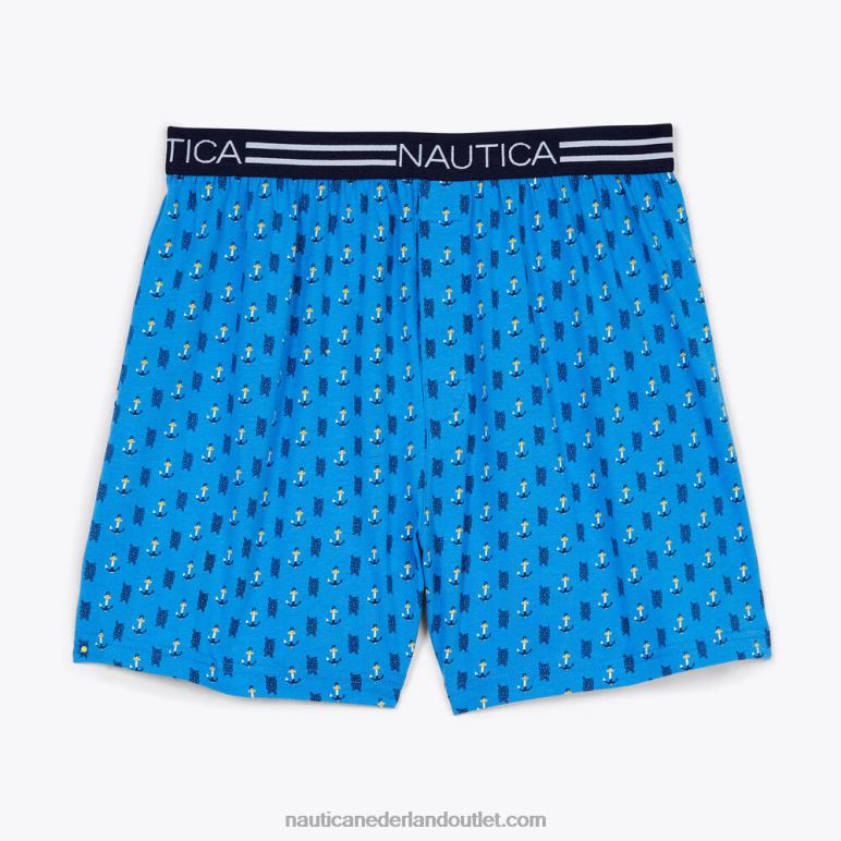 gestreepte gebreide boxershort met ankerprint baltische medium wassing Nautica 0828F74 Heren
