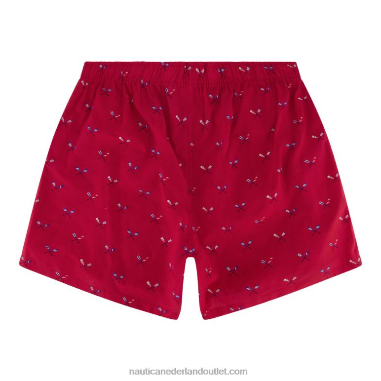 geweven boxer met roeispaanprint nautica rood/oranje Nautica 0828F147 Heren