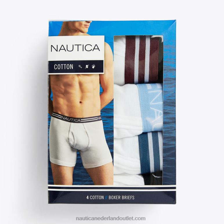 katoenen boxershorts 4-pack abalone heide Nautica 0828F686 Heren