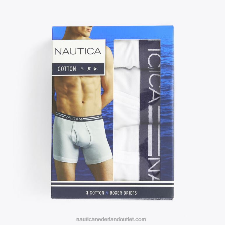 klassieke boxershorts 3-pack Helder wit Nautica 0828F458 Heren