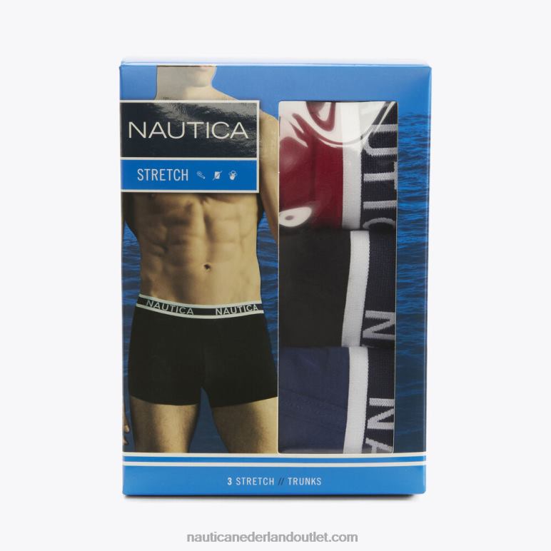 stretch boxershorts 3-pack zinfandel Nautica 0828F635 Heren
