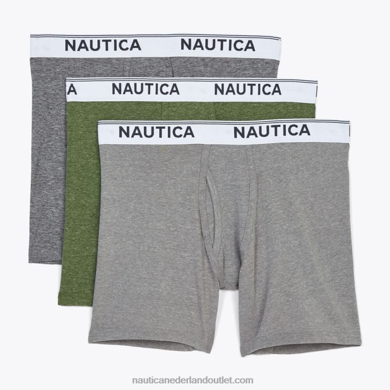 stretch performance boxershorts 3-pack groene appel Nautica 0828F605 Heren