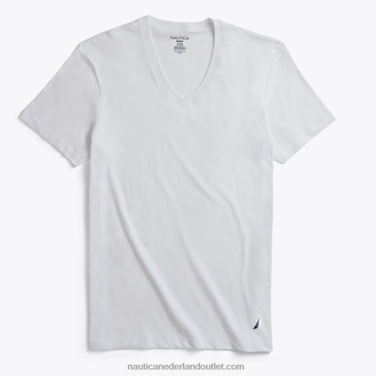 v-hals t-shirts 5-pack antieke whitewash Nautica 0828F117 Heren