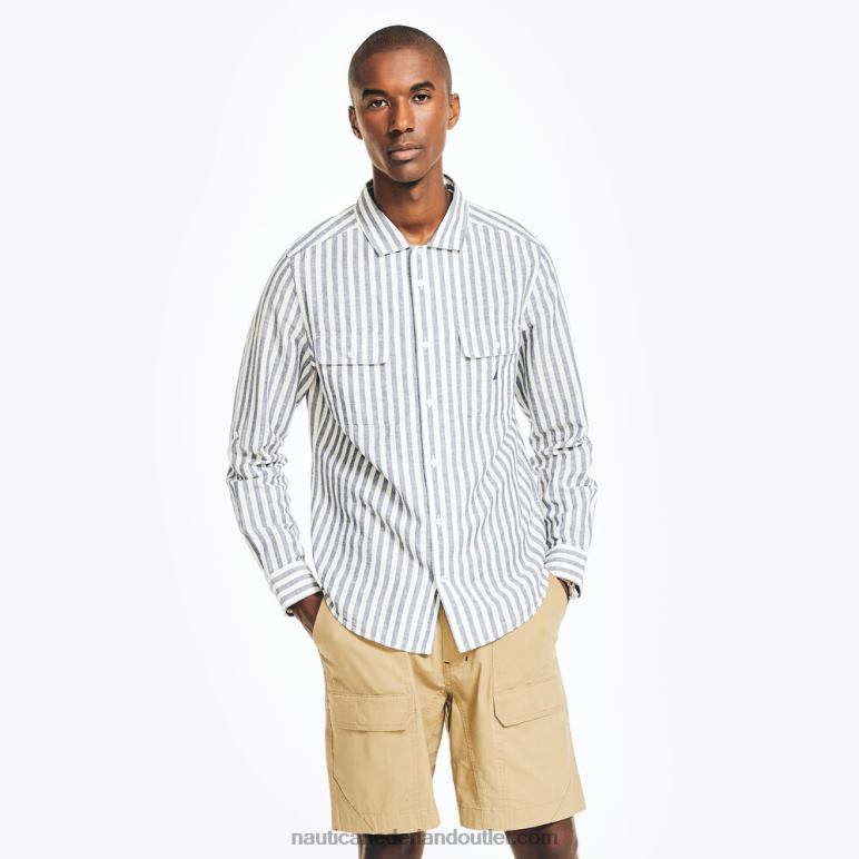 duurzaam vervaardigd gestreept overhemd heemst Nautica 0828F452 Heren