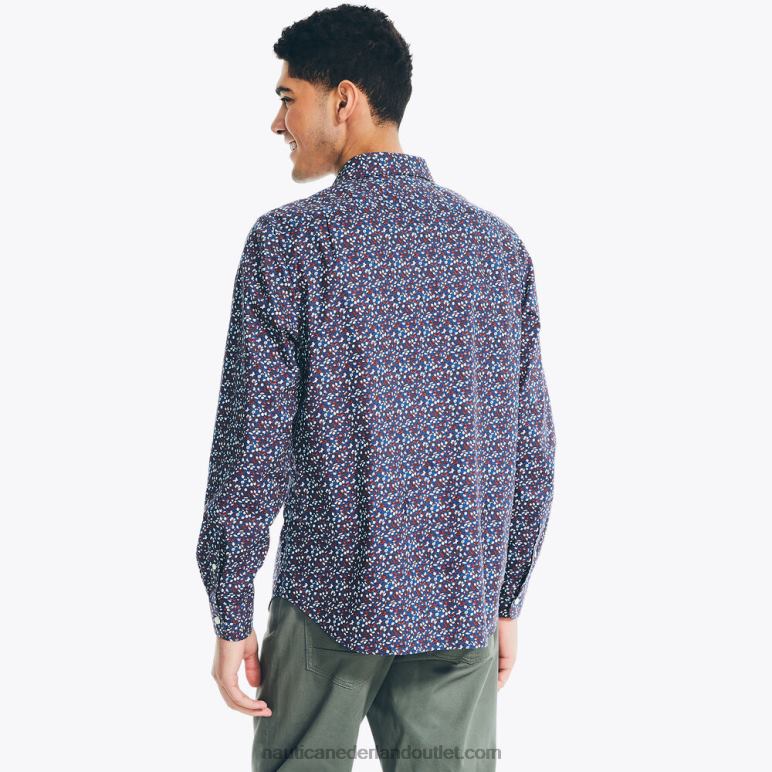 duurzaam vervaardigd overhemd met print landgoed blauw Nautica 0828F514 Heren