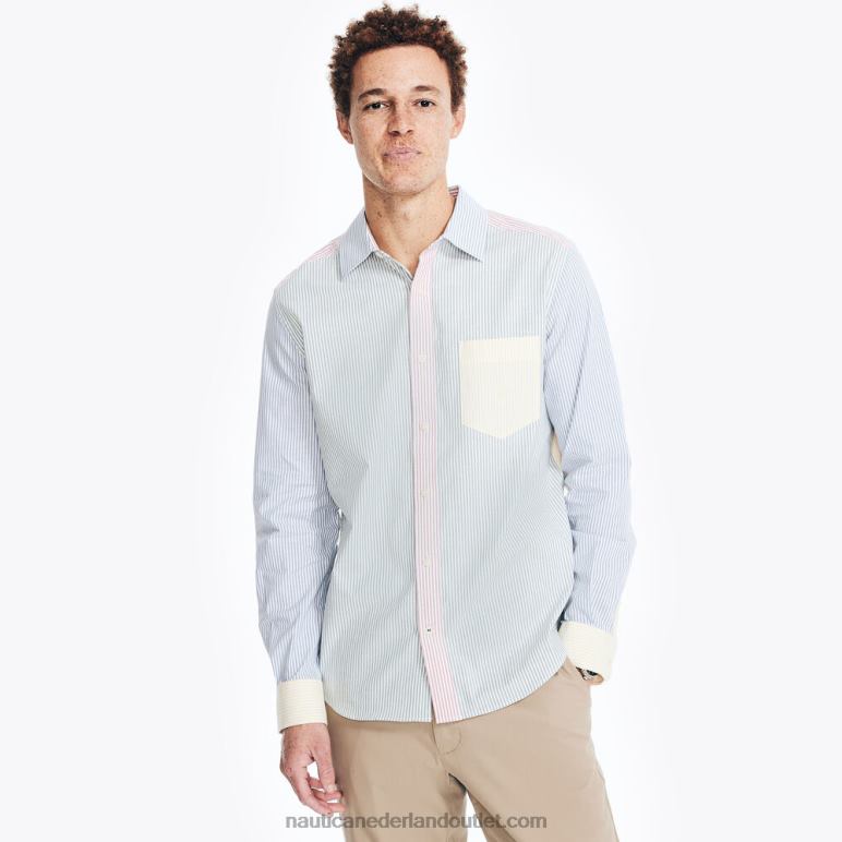 gestreept Oxford-hemd nachtelijke zeeheide Nautica 0828F248 Heren