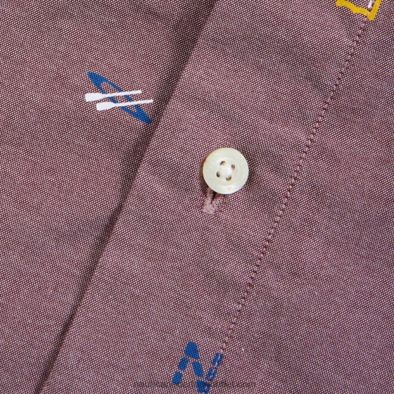 groot en lang Oxford-overhemd met grafische print en korte mouwen zinfandel Nautica 0828F611 Heren