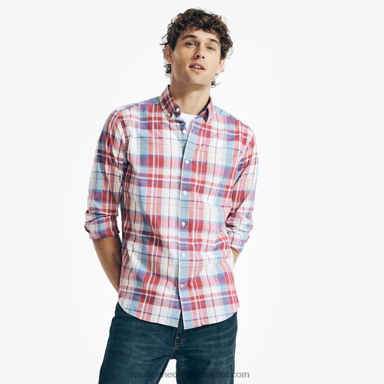 groot en lang geruit popeline overhemd nazomer Nautica 0828F480 Heren