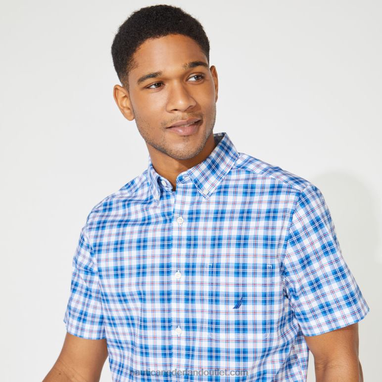 groot en lang klassiek geruit overhemd helder hemelsblauw Nautica 0828F716 Heren