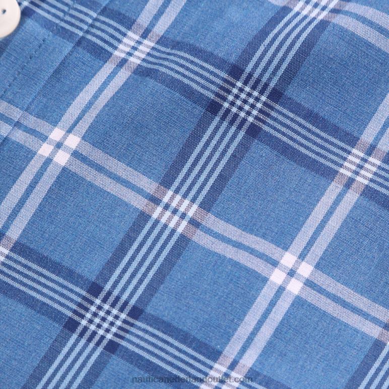 groot en lang kreukvrij geruit overhemd met klassieke pasvorm ster saffier Nautica 0828F625 Heren