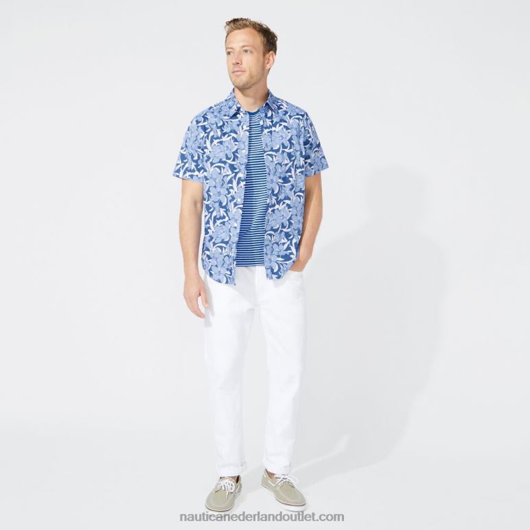 groot en lang navtech-overhemd met bloemenprint limoges Nautica 0828F668 Heren