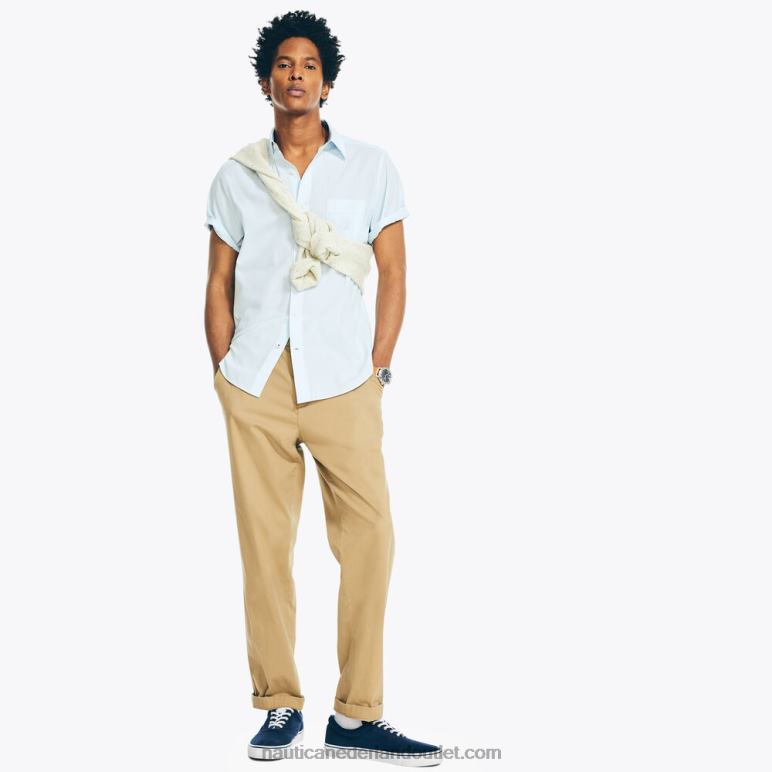 groot en lang stevig oxford overhemd zee mist Nautica 0828F518 Heren