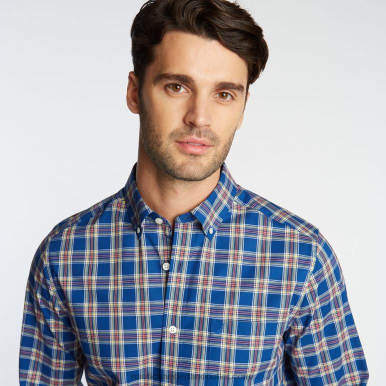 groot & lang kreukvrij overhemd in garengeverfde ruit limoges Nautica 0828F593 Heren