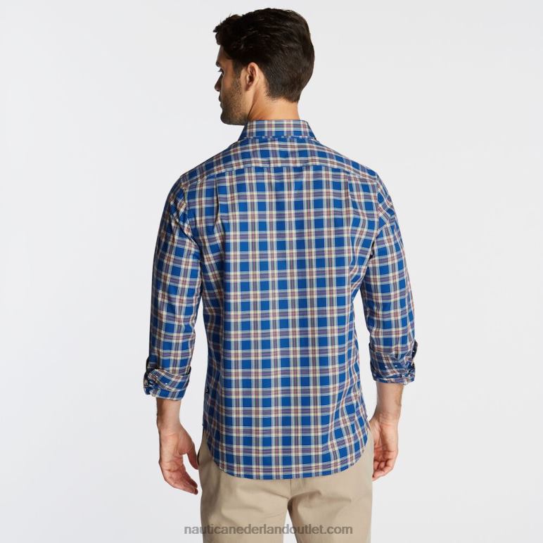 groot & lang kreukvrij overhemd in garengeverfde ruit limoges Nautica 0828F593 Heren
