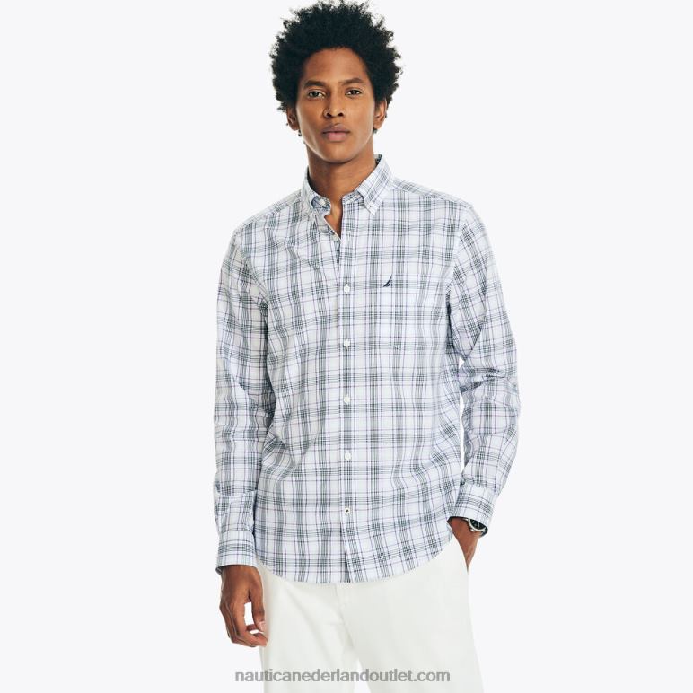 kreukvrij geruite werkoverhemd Helder wit Nautica 0828F399 Heren
