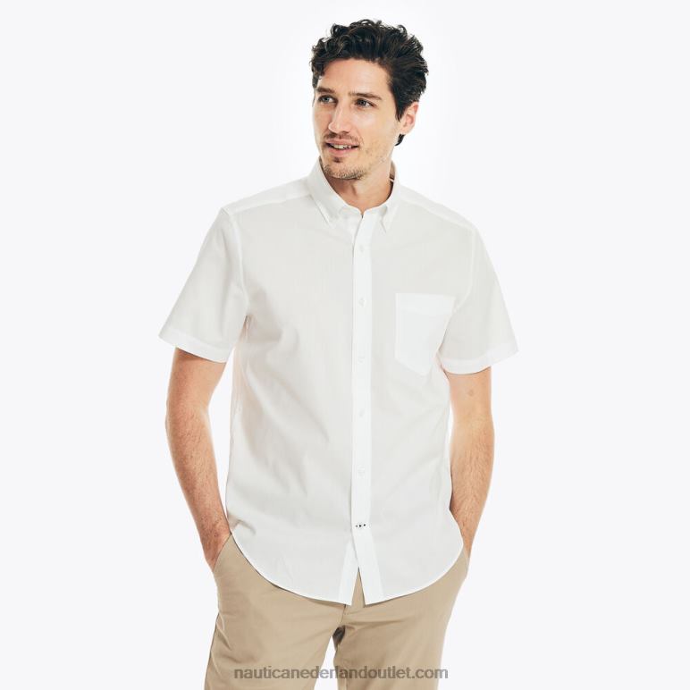 kreukvrij werkoverhemd met korte mouwen Helder wit Nautica 0828F519 Heren