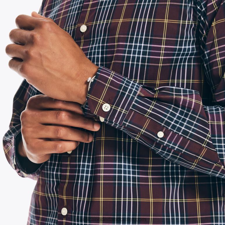 navtech getailleerd geruit hemd rio rood Nautica 0828F602 Heren