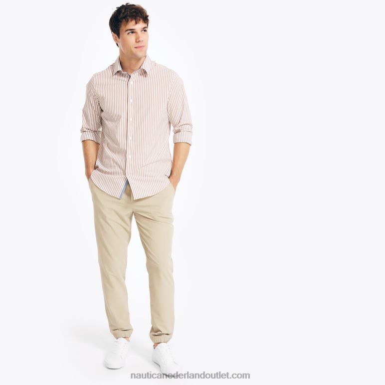 navtech trim fit gestreept overhemd allemaal kruiden Nautica 0828F260 Heren