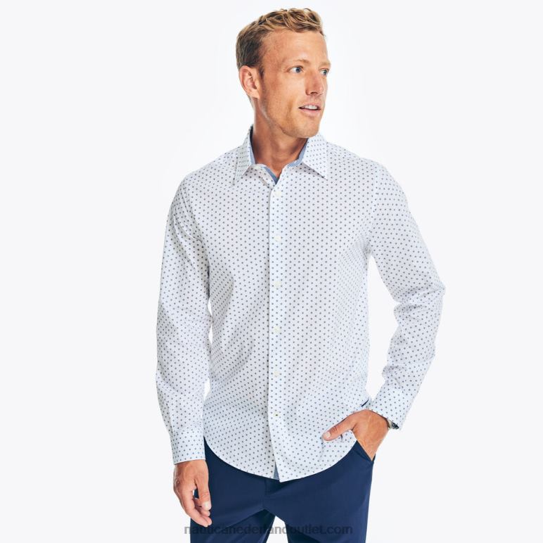 navtech trim fit overhemd met print Helder wit Nautica 0828F196 Heren