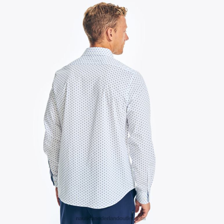 navtech trim fit overhemd met print Helder wit Nautica 0828F196 Heren