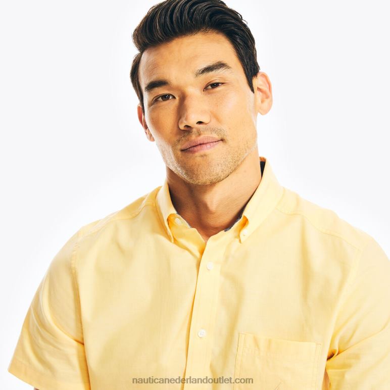 oxford overhemd met korte mouwen gele narcis Nautica 0828F620 Heren